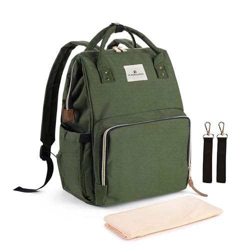 Image of Ramhorn Diaper Bag Backpack Multifunction Waterproof Travel Back Pack for Mom Green