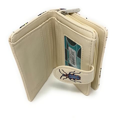 Shag Wear Insect Mania Small Nature Wallet For Women and Teen Girls Vegan Faux Leather 4.5" Beige3