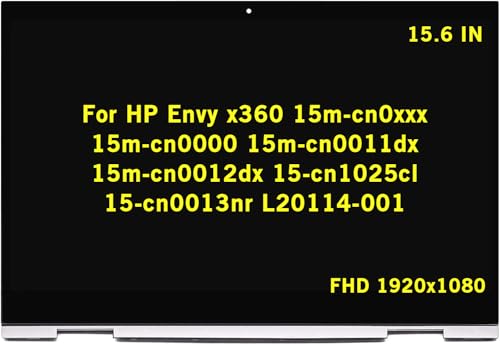15.6" Replacement for HP Envy x360 15m-cn0xxx 15m-cn0000 15m-cn0011dx 15m-cn0012dx 15-cn1025cl 15-cn0013nr L20114-001 LCD Display Touch Screen Assembly Digitizer Board with Silver Bezel (1920x1080) -  GBOLE