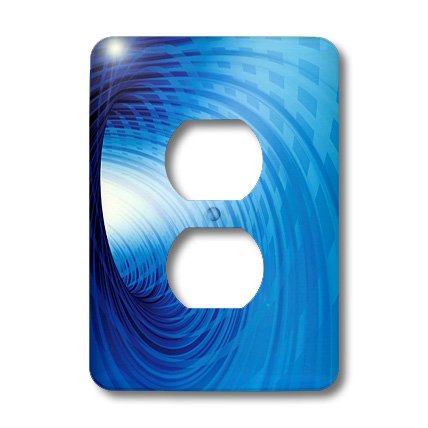 Cache de prise circulaire fractale bleu 3dRose accessoire décoration murale design - 4