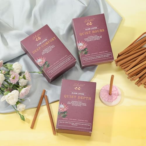 Image of Deep Comfort Bambooless Incense Sticks | Warm Amber Resinous Fragrance | Low Smoke Bamboo-Free Incense for Relaxation, Evening Ambience & Home Fragrance | Aromatic Incense (Pack of 30)
