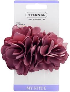 مشبك شعر تيتانيا بتصميم زهور طراز 8202، مقاس 8.5 سم، أحمر