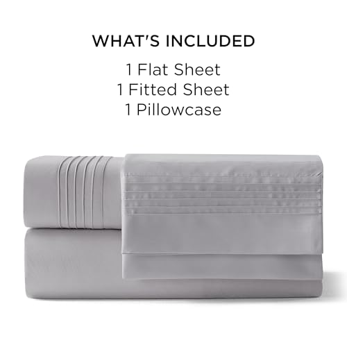 Image of Bedsure Twin XL Sheet Sets, Dorm Bedding, GentleSoft Breathable Extra Long Twin Sheets & Pillowcases, Moisture Wicking Cooling, Deep Pocket Fits Mattress Up to 21 Inches Thick, Light Grey