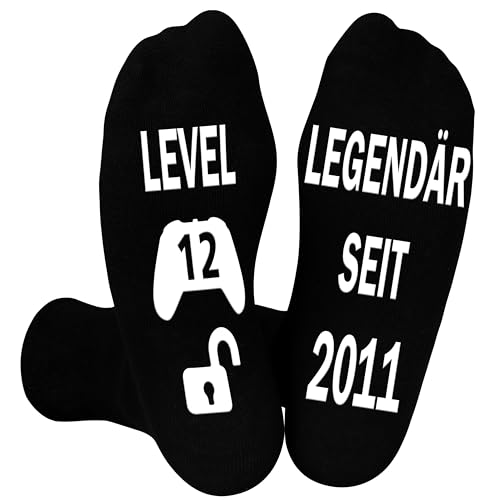Belloxis Coole Geschenke Jungs 12 Jahre Socken Herren 39-42 Geschenke für 12 Jährige Jungen Geschenke Jungen 12 Jahre Stoppersocken Herren Junge 12 Jahre Geschenkideen Geburtstagsgeschenk für Männer
