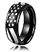Black Menâ€™s Spinner Ring for Anxiety - 8mm American Flag Surgical Stainless Steel Spinning Anxiety Ring for Men Boy Band Fidget Jewelry Worry Spin Calming Anti-Anxiety Size 8
