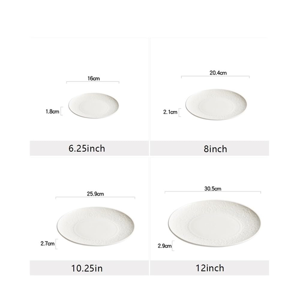 Talerz Jadalniczy, Biały, tłoczony, płytki talerz na warzywa, naczynia ceramiczne do użytku domowego(12inch)