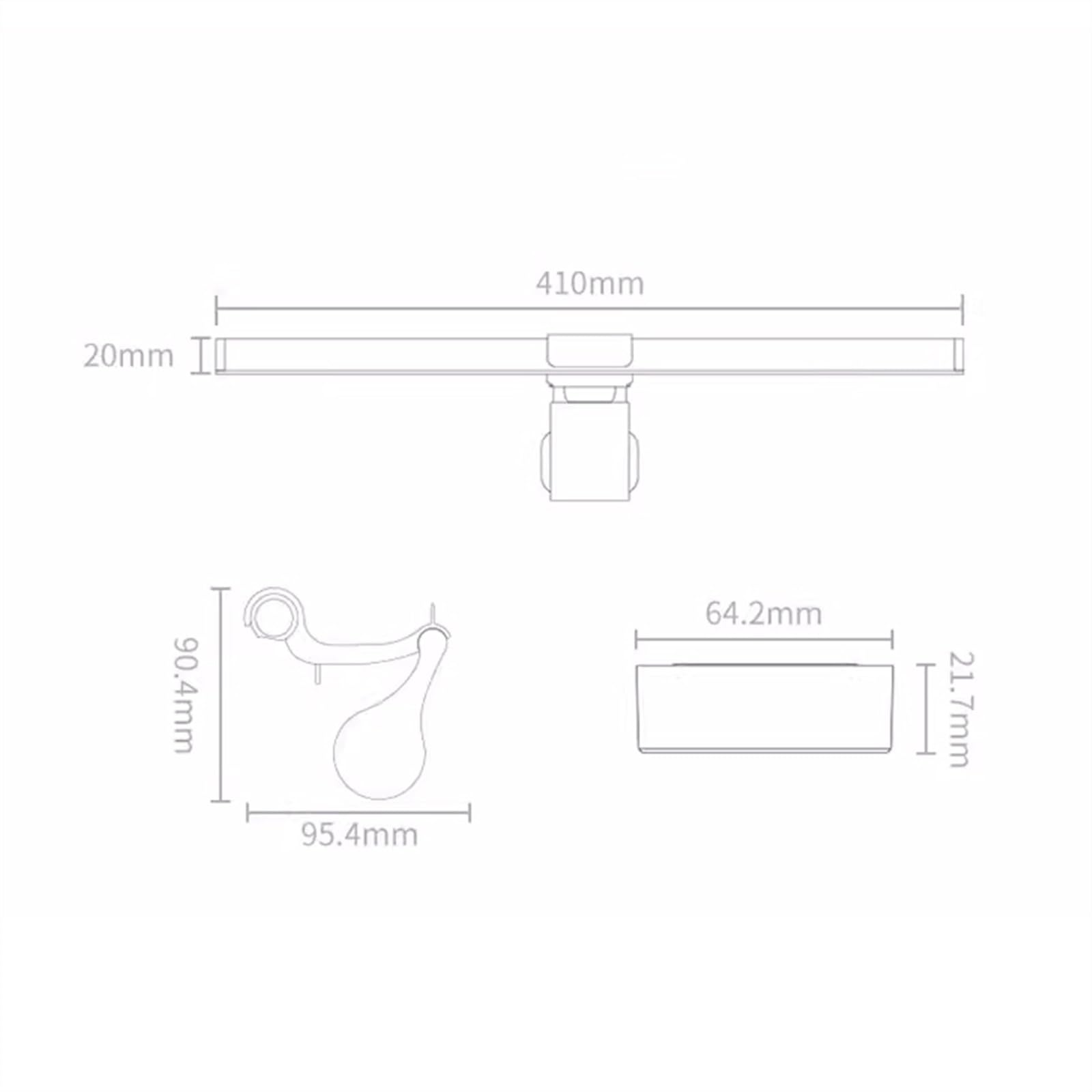 Schreibtischlampen Monitorlampe mit zwei Lichtquellen, 16-Zoll-dimmbare Monitor-Lichtleiste mit 3 Farbmodi, LED-Arbeitslampe mit Augenschutz, Speicherfunktion, for Zuhause und Büro LED Tischlampe
