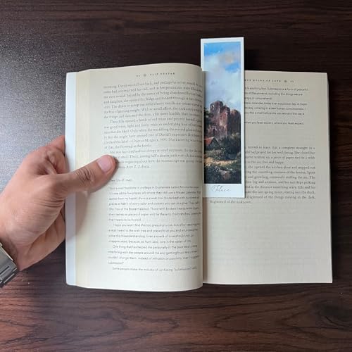 Image of Vintage Landscape Bookmarks - Set of 14 Aesthetic Nature Scene Designs (15x4 cm) with Free Art Postcard | Paper Bookmarks for Books, Journaling & Gifting