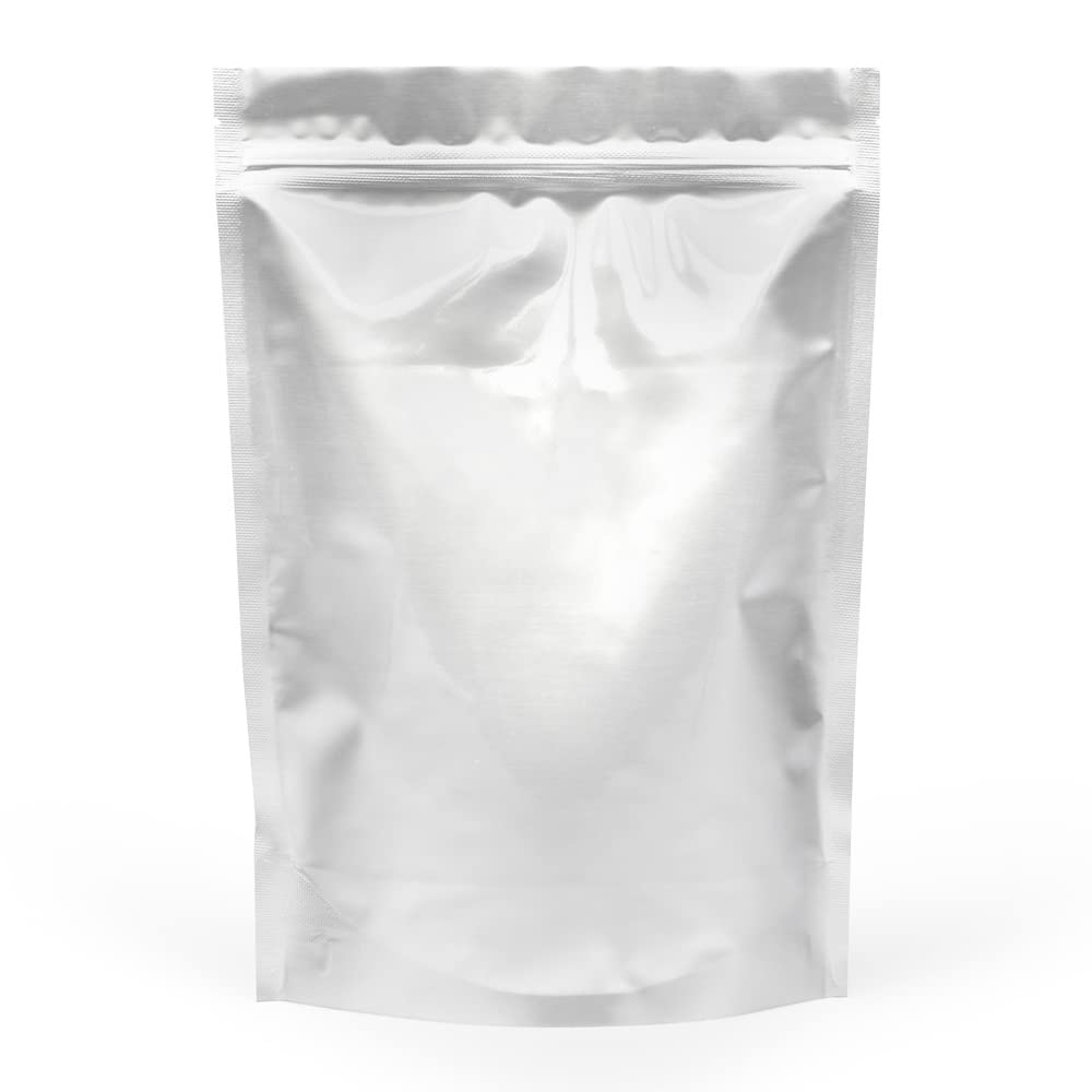 Evergreen Goods Aluminium Foil Food Storage Packaging Bags | Reusable Pouches, Heat-Sealable, Stand Able, Zip Lock Bags with Tear Notch | Tea, Coffee Beans, Nuts (500, 180 x 260 mm)