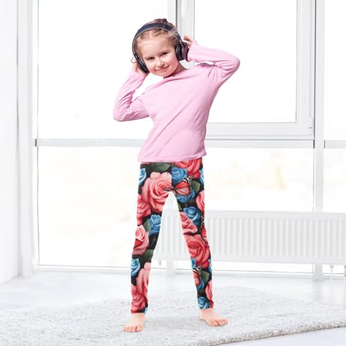 Kids High Waist Rose Butterfly Leggings for Toddler Girls 4T 202b32214