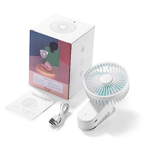 Ventilador USB de escritorio recargable con imán y clip ajustable portátil 7