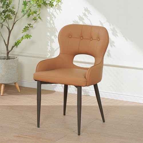 VRGT ダイニング 椅子 キャメル PUレザー ダイニングチェア イス 食卓椅子 肘なし レザーチェア カフェ風 ビンテージ オフィスチェア デスクチェア おしゃれ ホテルライク 新生活 1pcs 一人暮らし