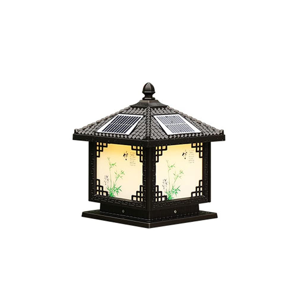 QUSYZD Post Lights Outdoor,Outdoor Solar Post Cap Lights, Waterproof Led Post Cap Light for Fence Deck Or Patio Garden,Fit 4X4,6X6 Wooden Post with Aluminum Glass,Black Decorat,