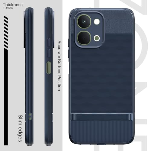 Image of Outlouders Back Cover for Vivo T5x / Vivo Y51 Pro /iQOO Z11x 5G | Full Camera Protection | TPU Soft Flexible Shockproof Bumper Case (Blue)