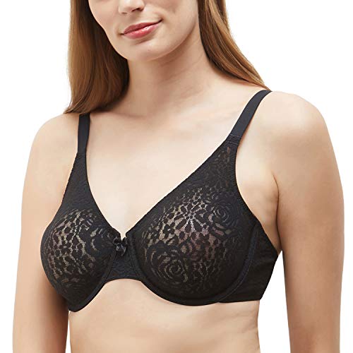 Wacoal Women's Halo Lace underwire bra, Black, 38DD
