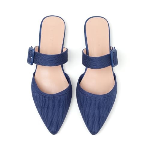 Image of Pointed Toe Mules for Women Flats,Slip On Mules Backless,Wide Width Mules,Mule Slides Flats Sandals