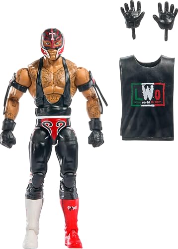Mattel WWE Elite Collection Top Picks Action Figure & Accessories Set Rey Mysterio 6-inch Collectible with Swappable Hands Ring Gear & 25 Articulation Points