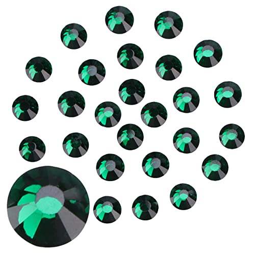 Image of Crystal Flatback Rhinestones Gems for Crafts 3.2mm SS12, Dark Green | Glue Fix, 1440pcs Glass Rhinestones for Bedazzling, Clothes, Tumblers, Nail Art, Shoes, Bags, Caps & Accessories Decoration