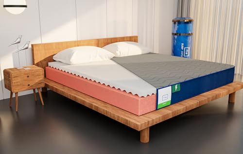 Image of Flo Ortho Mattress | Aloe Vera Infused Orthopedic Mattress with Pain Release Technology | Medium Firm Feel | 5 inch Mattress in Queen Size (75x66x5 Inches) | 10 Year Warranty -Grey Colour