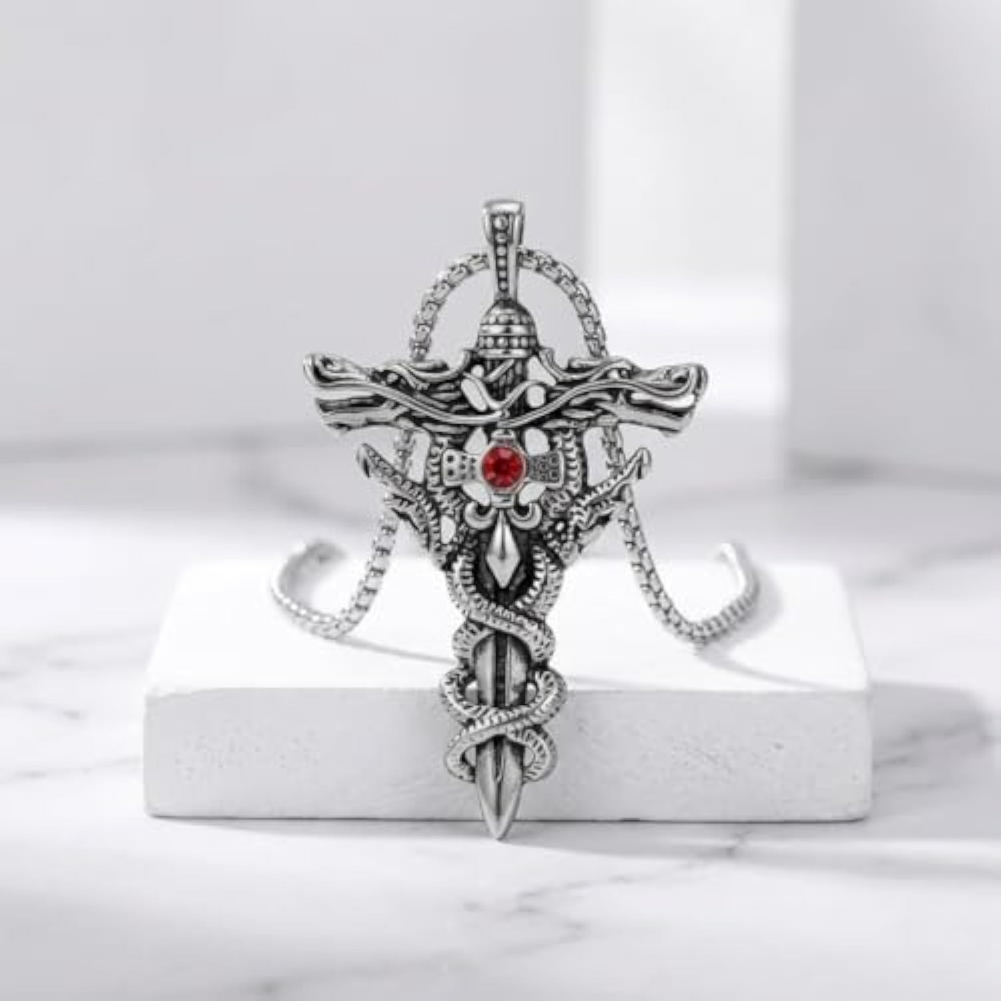 Men's Locket Pendant Necklace, Stylish Chain Design