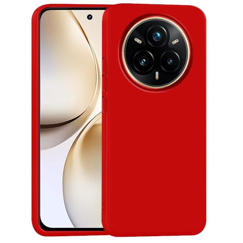 Image of Back Cover for Realme 14 Pro Plus 5G | Full Camera Protection | Premium Liquid Silicon Case | Flexible Bumper Case for Realme 14 Pro Plus 5G (Red)
