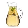 Glass Water Pitcher with Spout – 63 Oz. Elegant Serving Carafe for Water, For Cocktails, Juice, Water – Clear Glass Beverage Pitcher.