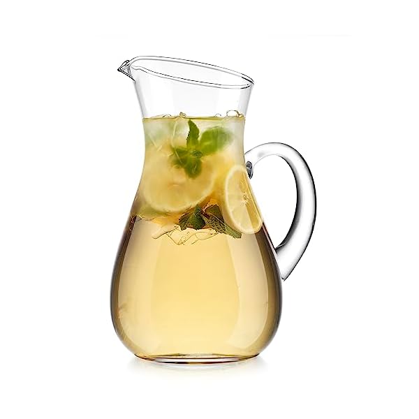 Glass Water Pitcher with Spout – 63 Oz. Elegant Serving Carafe for Water, For Cocktails, Juice, Water – Clear Glass Beverage Pitcher. Glass Water Pitcher with Spout – 63 Oz. Elegant Serving Carafe for Water, For Cocktails, Juice, Water – Clear Glass Beverage Pitcher.