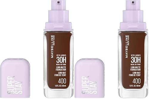 Image of Maybelline Super Stay Lumi-Matte Foundation, Lightweight and Buildable Full Coverage Foundation Makeup For Up To 30HR Wear, 400, 1 Count (Pack of 2)