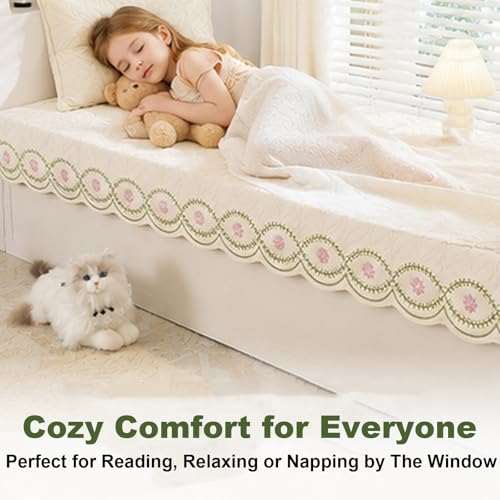 Tapis de rebord fenêtre en coton pour banquette froide et dure - 5