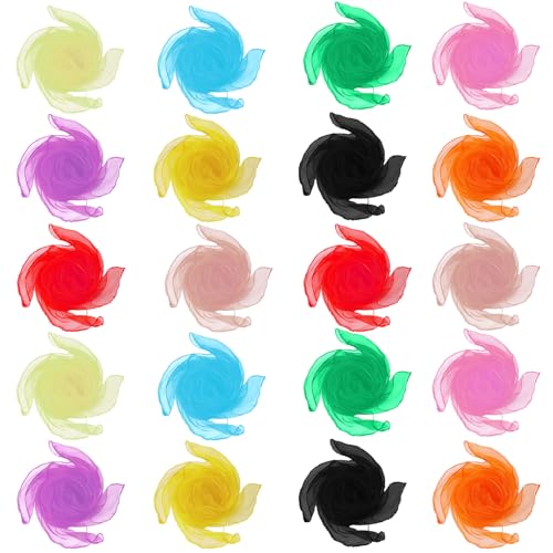 Liuer 20 Stück Tanz Tücher,Mehrfarbige Square Jongliertücher Schals...