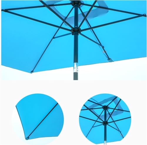 Sombrilla rectangular azul para cubrir mesas de jardín grandes y proteger del sol sin base 3