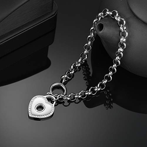 Image of CaleesLLC Letter A to Z Initial Charm Bracelet Adjustable Stainless Steel Anklet Personalized Wrist Link for Women