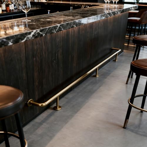 Rails de repose-pieds en métal pour tabouret de bar, kit complet noir de garde-corps ajustable