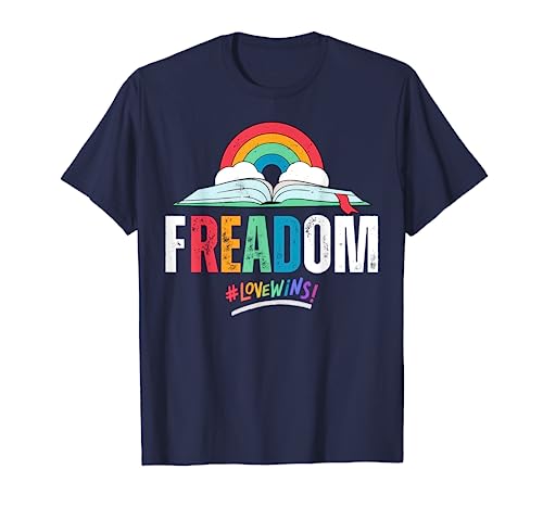 fREADom - I Read Banned Books - LGBTQ Reader Pride Librarian T-Shirt