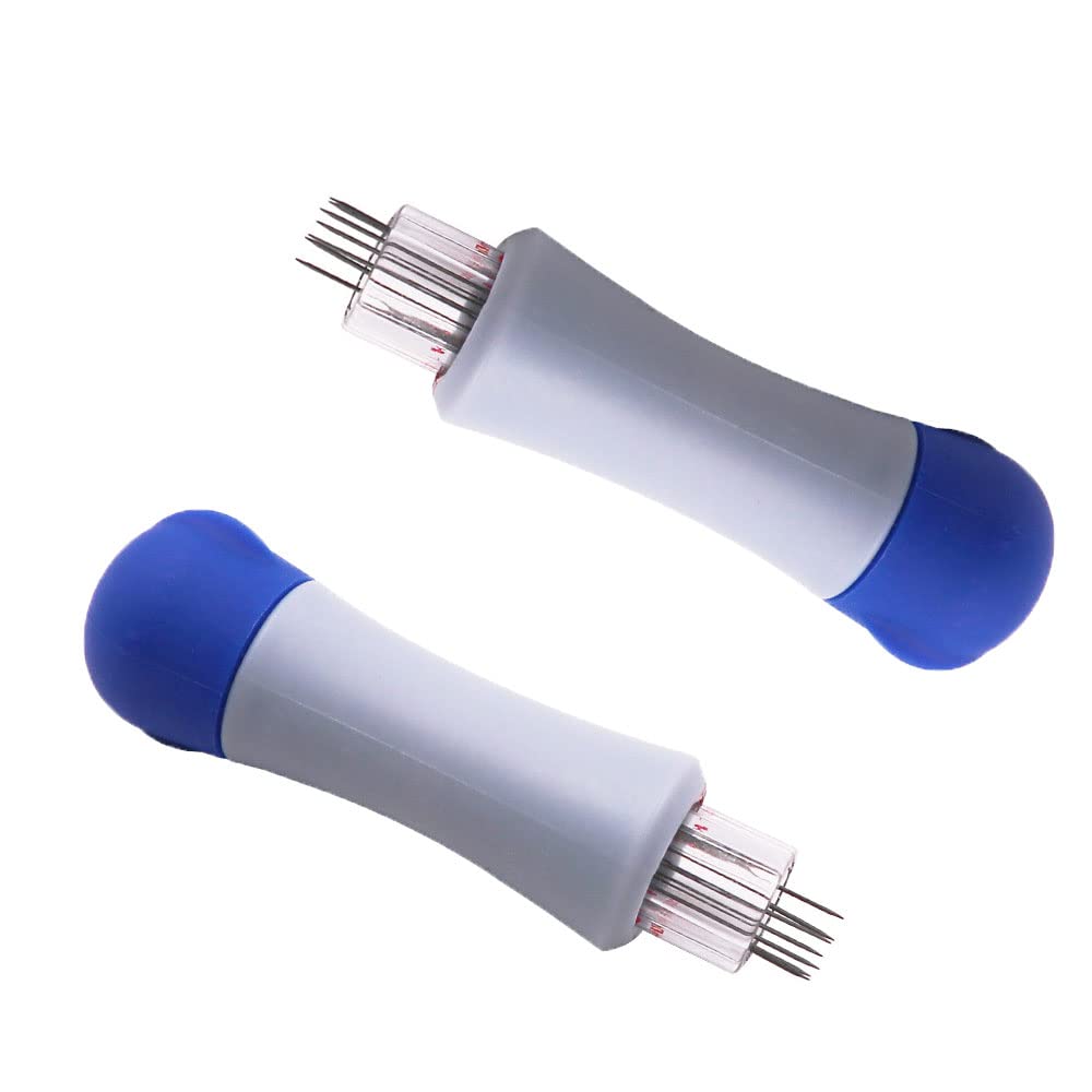 BDHI2pcs Felting Needle Tool Punch Style with 7 Barbed Kit Craft Wool Felt Stitch Embroidery for DIY Patchwork to Mak Animals Patterns(Y83-2), BLUE