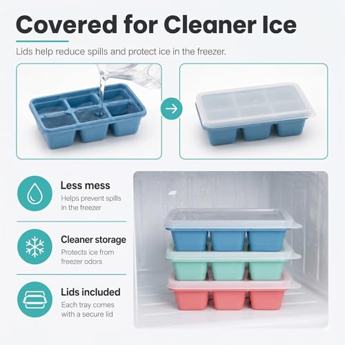 Mini bandejas para cubitos de hielo 3 pack con tapa miniatura 2