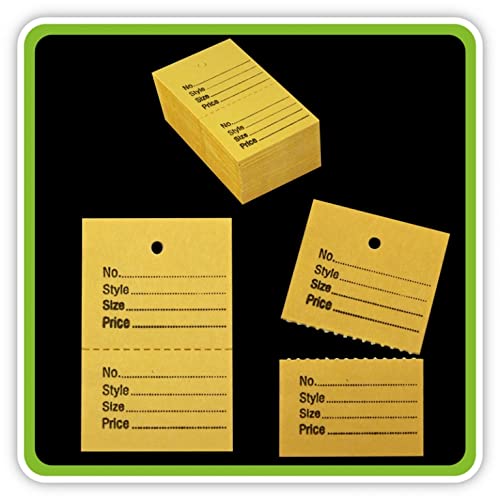 Yellow 1000 UnStrung Perforated Clothing Stock Ticket 40x62mm – Without Border