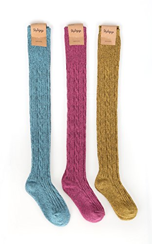 Image of STYLEGAGA Winter Cozy Cable Knit Over The Knee High Boot Socks