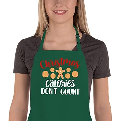Funny Christmas Baking Apron for Women Men Adjustable Kitchen Cooking Aprons with 2 Large Pockets - Cute Christmas Aprons Gift for Bakers Mom Wife Husband Girlfriend Cover