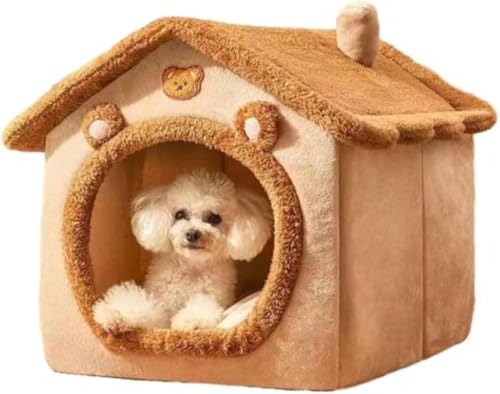 Vinebeautifulドーム型犬猫用ベッドペット用品洗えるふわふわ暖かい折りたたみ式猫用寝袋休憩所冬の遊び場などに最適。 (B,40*35*38CM)