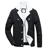 FIILIMER Men's Fleece Lined Jean Jacket Winter Sherpa Windbreaker Cotton Denim Trucker...