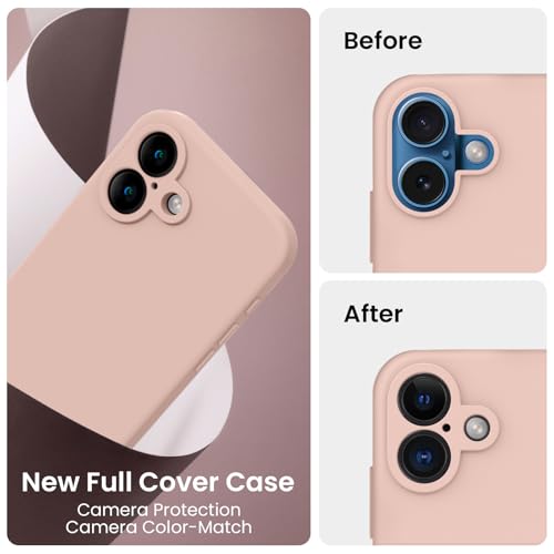 Image of FireNova Designed for iPhone 16 Plus Case, Silicone Upgraded [Camera Protection] Case, Soft Anti-Scratch Microfiber Lining Inside, 6.7 inch, Pinksand