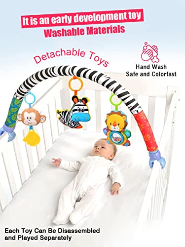 Image of Pau1Hami1ton Baby Stroller Arch Toys, Car Seat Toys,Bouncer Toy Bar /Mobile for Bassinet,Adjustable Baby Hanging Toys Fit for Crib Bed,Stroller,Car Seat Gifts.S-19(Zebra)
