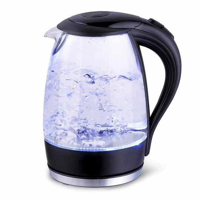 Electric Kettle, Glass Tea Kettle, BPA Free Hot Water Electric Kettle Warmer 2L with Fast Boil, Adida Tech Stainless Steel Boil Dry Protection Auto Shut-Off for Tea, Coffee Standard black