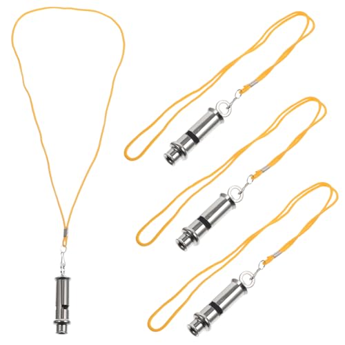 4Pcs Stainless Steel Referee Whistles for Sports Training and Emergency Use High Pitch Survival Whistles for Adults and Lightweight Portable Design
