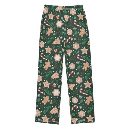 ZZXXB Gingerbread Candy Canes Boys Long Pants Soft Trousers Elastic Waist Kids Lounge Bottoms with Pockets S-XL