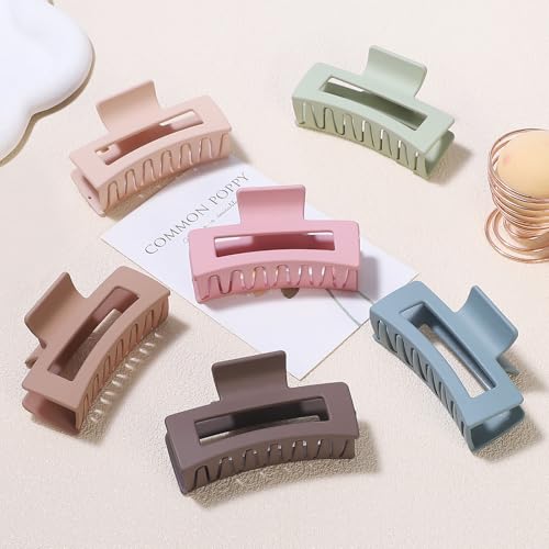 Square Hair Clips 3.5 Inch Medium Claw Clips 6 Pack  - image 5