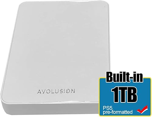 Miniatura 2 de Avolusion HD250U3-Z1-PRO-WH 1TB USB 3.0 Disco duro externo portátil para juegos, color blanco (para PS5  PS4, preformateado)