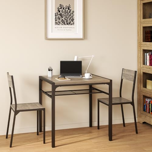 Image of Gizoon Dining Table Set for 2, 3 Piece Kitchen Table with 2 Chairs for Small Space, Apartment, Kitchen, Dining Room, Space-Saving