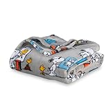 Berkshire Blanket Peanuts® VelvetLoft® Cute Character Snoopy Plush Oversized Kids Throw Blanket, Peanuts Snoopy's Art Class Grey (50in x 60in)
